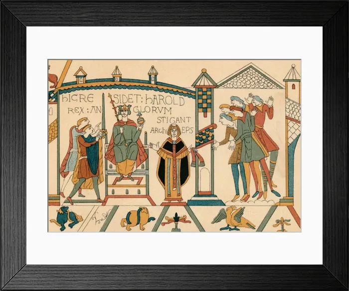 Framed Print : Harolds Coronation, (19th century?). Creator: Unknown Framed Print : Harolds Coronation, (19th century?). Creator: Unknown