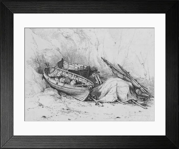 Framed Print : On The Beach at Cromer, c1828. Creator: Edward William Cooke Framed Print : On The Beach at Cromer, c1828. Creator: Edward William Cooke