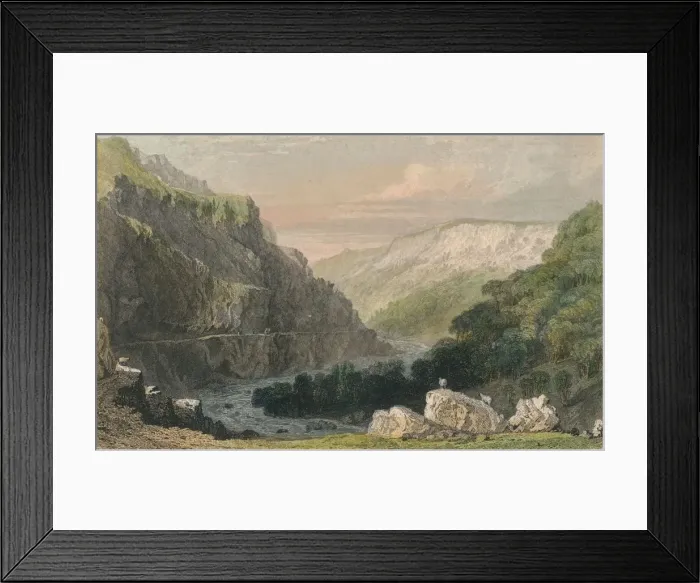 Framed Print : Valley of Linmouth, North Devon, c1830. Creator: Joseph Clayton Bentley Framed Print : Valley of Linmouth, North Devon, c1830. Creator: Joseph Clayton Bentley