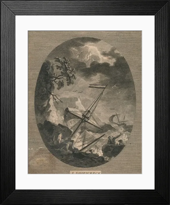 Framed Print : A Shipwreck, 1773. Creator: John Pye Framed Print : A Shipwreck, 1773. Creator: John Pye
