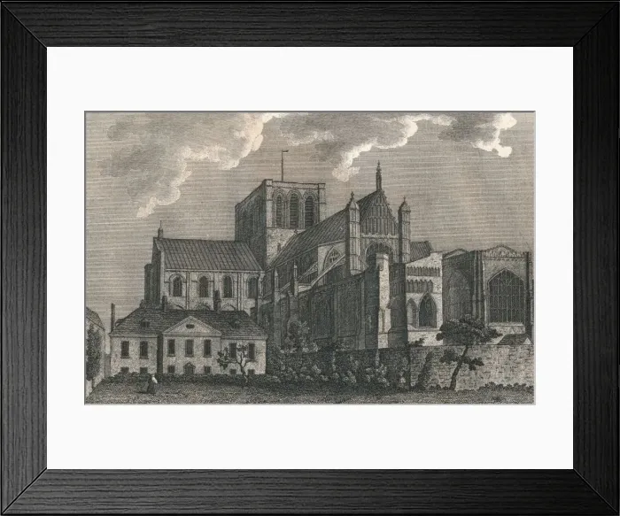 Framed Print : Cathedral Church of Winchester, 1787. Creator: J Newton Framed Print : Cathedral Church of Winchester, 1787. Creator: J Newton
