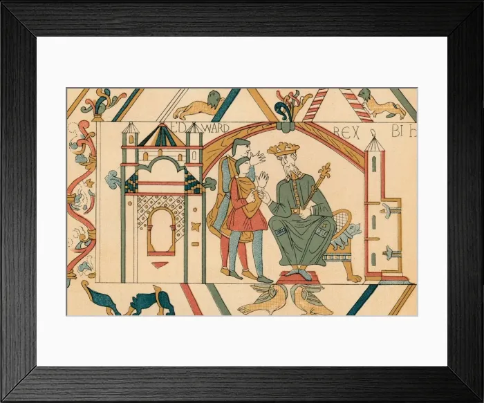 Framed Print : Edwards instructions to Harold, (19th century?). Creator: Unknown Framed Print : Edwards instructions to Harold, (19th century?). Creator: Unknown
