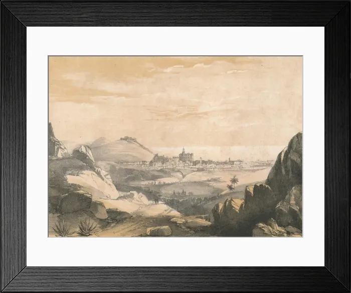 Framed Print : Malaga, from the Ermitas, c1850. Creator: Dickinson Brothers Framed Print : Malaga, from the Ermitas, c1850. Creator: Dickinson Brothers