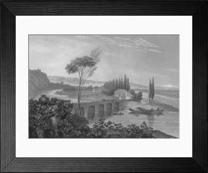 Framed Print : Lyons, from the Confluence of the Rhone & Saone, 1827. Creator: Edward Francis Finden Framed Print : Lyons, from the Confluence of the Rhone & Saone, 1827. Creator: Edward Francis Finden