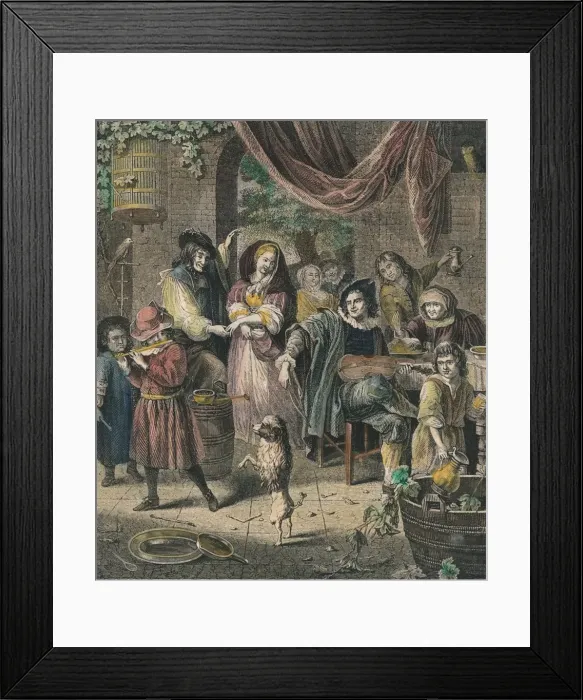 Framed Print : The Dancing Dog, 19th century. Creator: Unknown Framed Print : The Dancing Dog, 19th century. Creator: Unknown