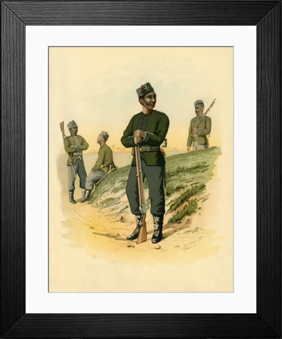 Framed Print : The 3rd Gorkhas, 1890. Creator: Godfrey Douglas Giles