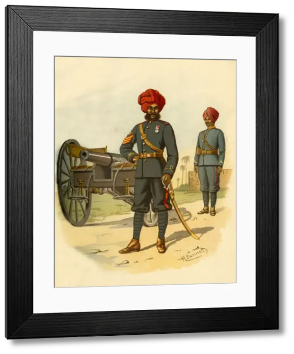 Framed Print : The Bombay Artillery, 1890. Creator: Godfrey Douglas Giles Framed Print : The Bombay Artillery, 1890. Creator: Godfrey Douglas Giles