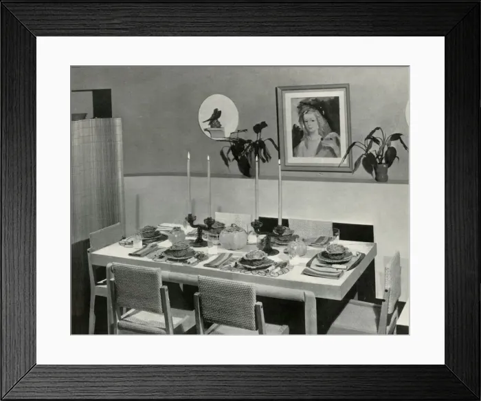 Framed Print : The Dining-Room - Carole Stupell, Ltd. 1941. Creator: Unknown Framed Print : The Dining-Room - Carole Stupell, Ltd. 1941. Creator: Unknown