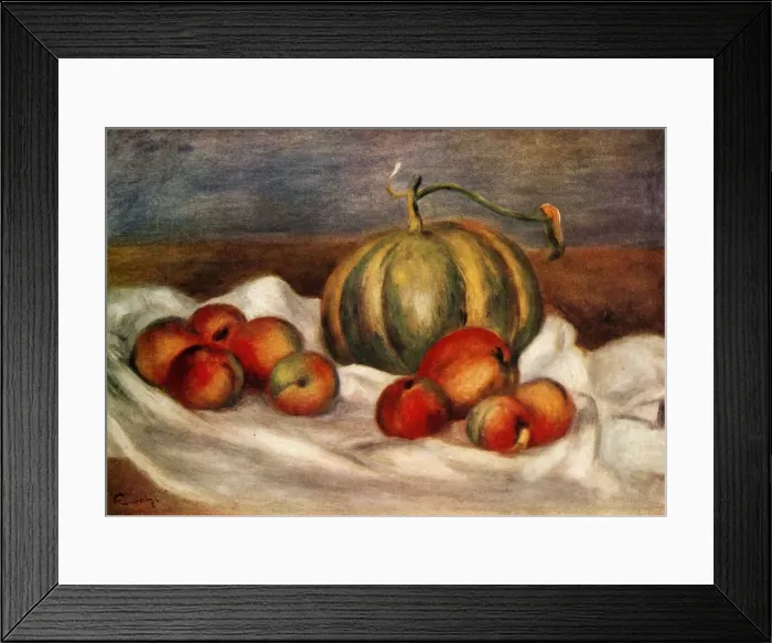 Framed Print : Still Life With Melon And Peaches, 1905, (1948). Creator: Pierre-Auguste Renoir Framed Print : Still Life With Melon And Peaches, 1905, (1948). Creator: Pierre-Auguste Renoir