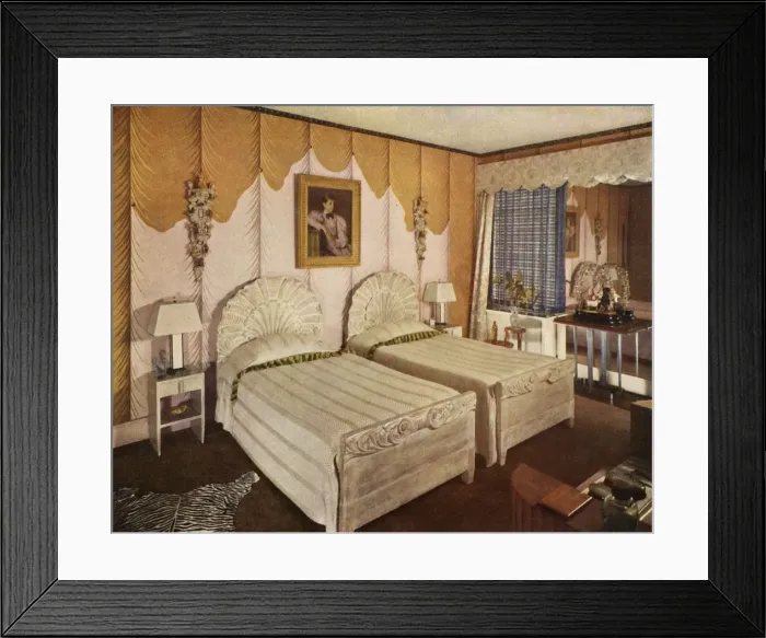 Framed Print : American bedroom with modern interpretation for George G. Frelinghuysen, Jr. 1941 Creator Framed Print : American bedroom with modern interpretation for George G. Frelinghuysen, Jr. 1941 Creator