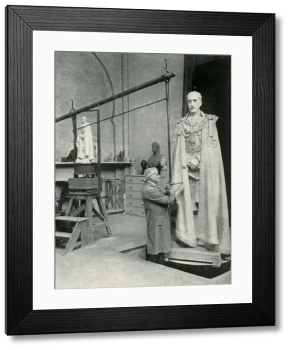 Framed Print : European sculptor, 1947. Creator: Unknown Framed Print : European sculptor, 1947. Creator: Unknown