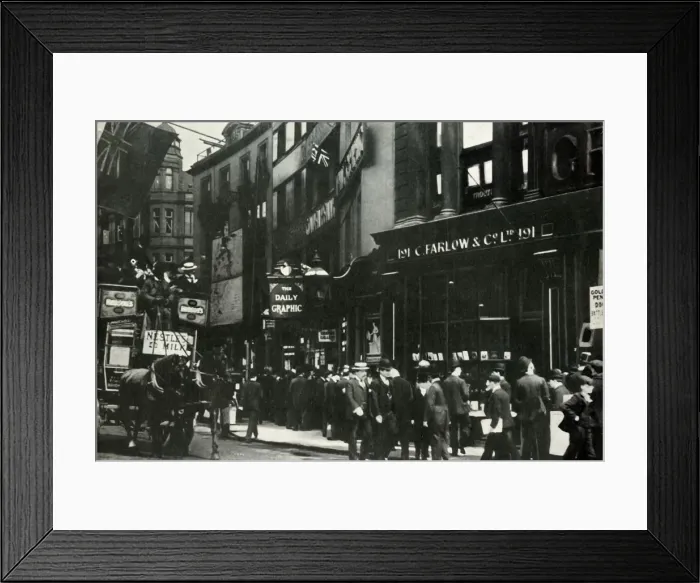 Framed Print : Crowds waiting to hear about the Peoples Budget 1909, (1947). Creator: Unknown Framed Print : Crowds waiting to hear about the Peoples Budget 1909, (1947). Creator: Unknown