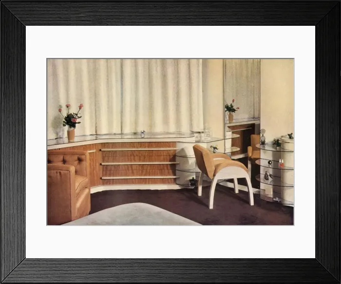 Framed Print : Bedroom in Hampstead, London, designed by J. Duncan Miller for Mrs. Schneerson, 1937 Framed Print : Bedroom in Hampstead, London, designed by J. Duncan Miller for Mrs. Schneerson, 1937