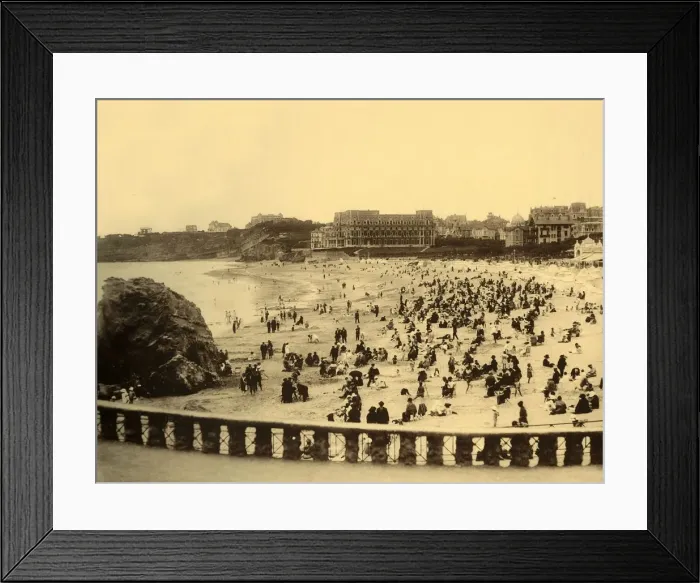 Framed Print : Biarritz - A la Grande Plage, c1930. Creator: Unknown Framed Print : Biarritz - A la Grande Plage, c1930. Creator: Unknown
