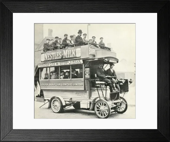 Framed Print : London steam bus, c1900, (1947). Creator: Unknown Framed Print : London steam bus, c1900, (1947). Creator: Unknown