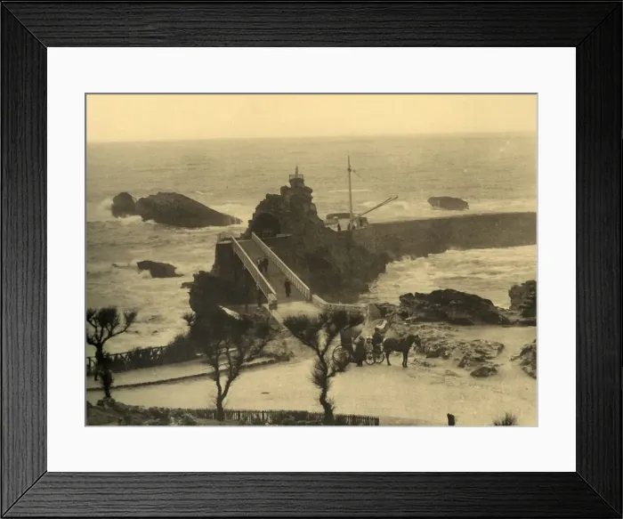 Framed Print : Biarritz - Le Rocher de la Vierge, c1930. Creator: Unknown Framed Print : Biarritz - Le Rocher de la Vierge, c1930. Creator: Unknown