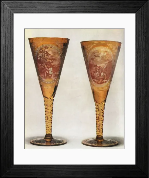 Framed Print : Bohemian glasses, 19th century, (1948). Creator: Unknown Framed Print : Bohemian glasses, 19th century, (1948). Creator: Unknown
