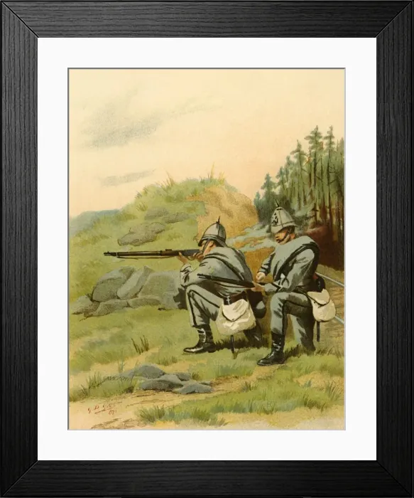 Framed Print : The 20th Middlesex (Artists) - Volunteers, 1890. Creator: Godfrey Douglas Giles