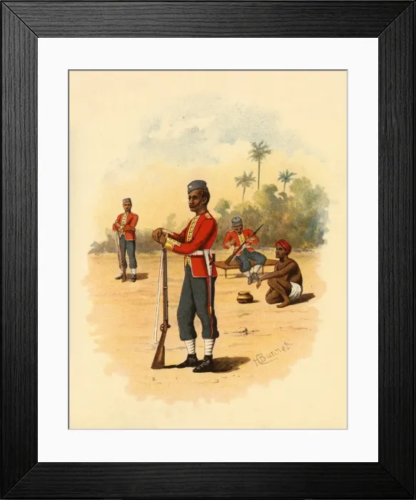 Framed Print : 11th Bengal Native Infantry, 1890. Creator: Godfrey Douglas Giles