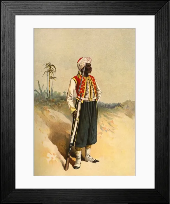 Framed Print : West India Regiment, 1890. Creator: Godfrey Douglas Giles Framed Print : West India Regiment, 1890. Creator: Godfrey Douglas Giles