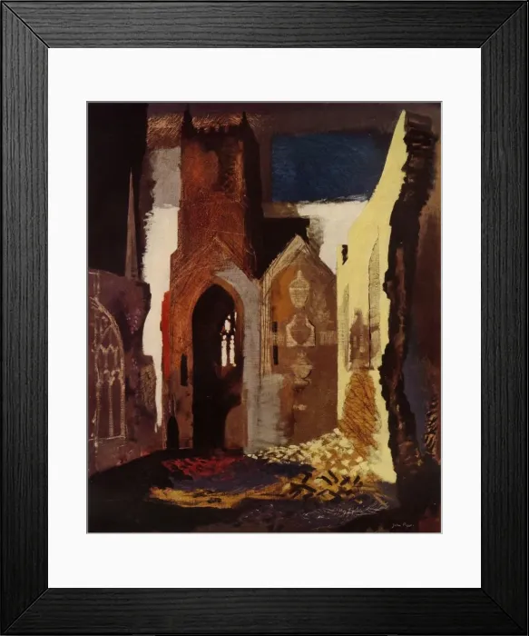 Framed Print : A ruin by John Piper harmonizing decorative balance, 1949. Creator: John Piper Framed Print : A ruin by John Piper harmonizing decorative balance, 1949. Creator: John Piper