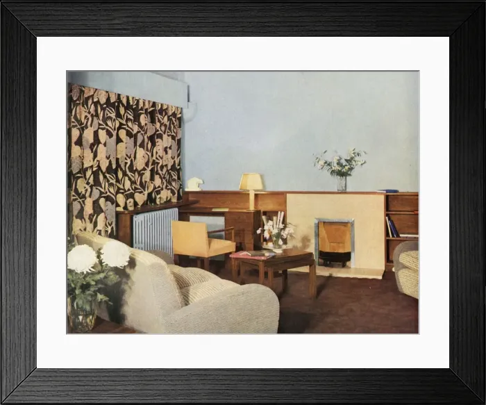 Framed Print : Living-room in Miss Dinshaws apartment, Stockleigh Hall, Regents Park, Gordon Russell Ltd Framed Print : Living-room in Miss Dinshaws apartment, Stockleigh Hall, Regents Park, Gordon Russell Ltd