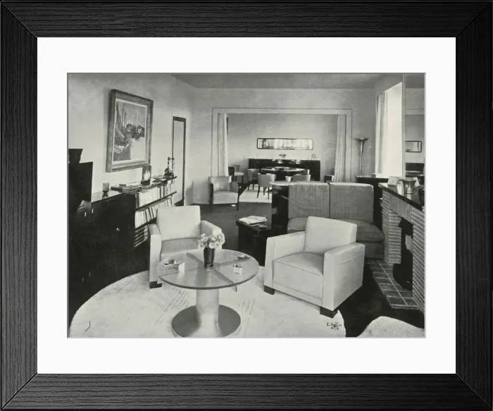 Framed Print : Studio and dining-room in house in Brussels, 1937. Creator: Unknown Framed Print : Studio and dining-room in house in Brussels, 1937. Creator: Unknown