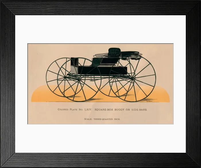 Framed Print : Square-Box Buggy On Side-Bars, 1885. Creator: Unknown Framed Print : Square-Box Buggy On Side-Bars, 1885. Creator: Unknown