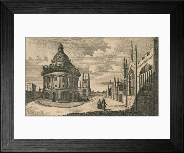 Framed Print : St. Marys Church & Radcliffe Library at Oxford, c18th century. Creator: Unknown Framed Print : St. Marys Church & Radcliffe Library at Oxford, c18th century. Creator: Unknown