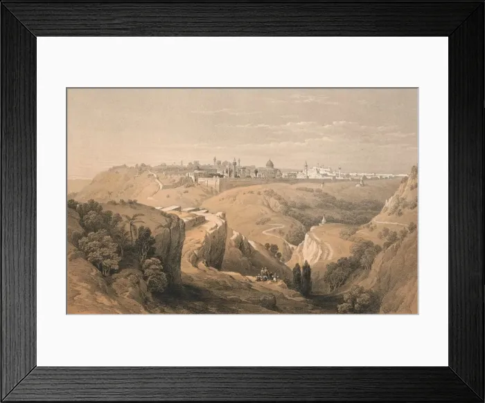 Framed Print : Jerusalem from the Road Leading to Bethany, 1855. Creator: Unknown Framed Print : Jerusalem from the Road Leading to Bethany, 1855. Creator: Unknown
