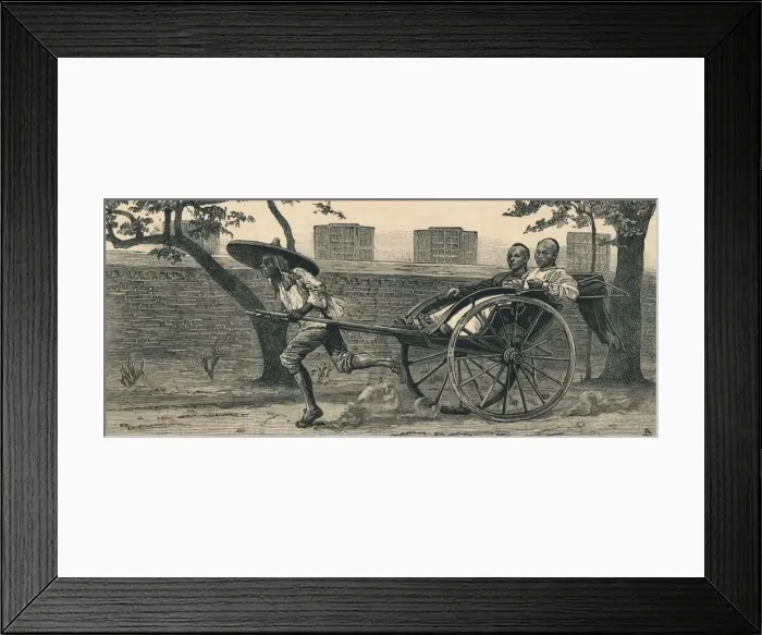 Framed Print : A Jinriksha, or Chinese hand-carriage, c1883. Creator: Unknown Framed Print : A Jinriksha, or Chinese hand-carriage, c1883. Creator: Unknown