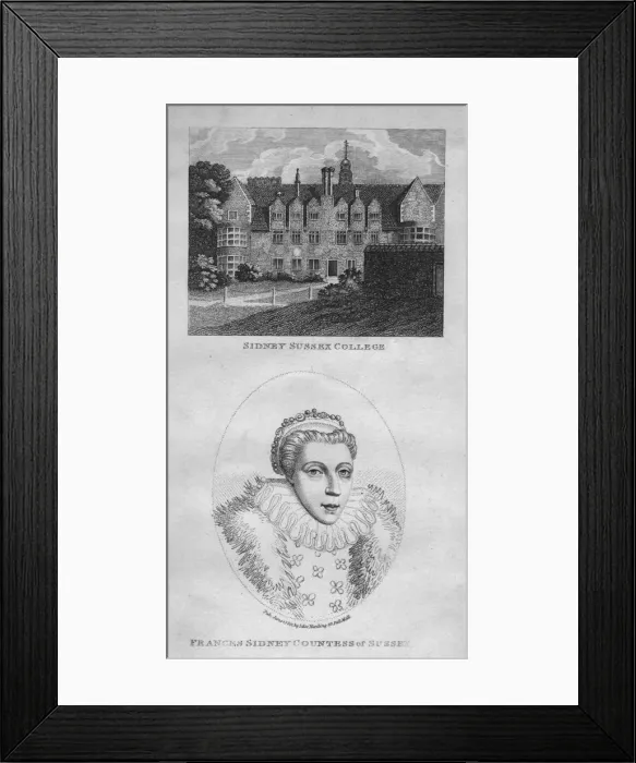 Framed Print : Sidney Sussex College; Frances Sidney Countess of Sussex, 1801. Creator: Edward Harding Framed Print : Sidney Sussex College; Frances Sidney Countess of Sussex, 1801. Creator: Edward Harding