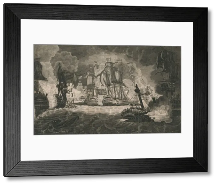 Framed Print : A View of the Engagement & memorable Victory... on the 1st of June 1794. Creators: Christall Framed Print : A View of the Engagement & memorable Victory... on the 1st of June 1794. Creators: Christall