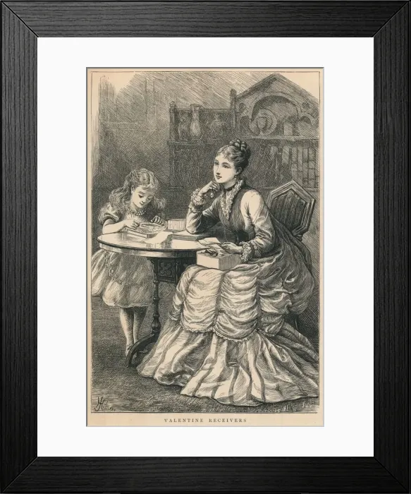 Framed Print : Valentine Receivers, 1875. Creator: H Johnson Framed Print : Valentine Receivers, 1875. Creator: H Johnson