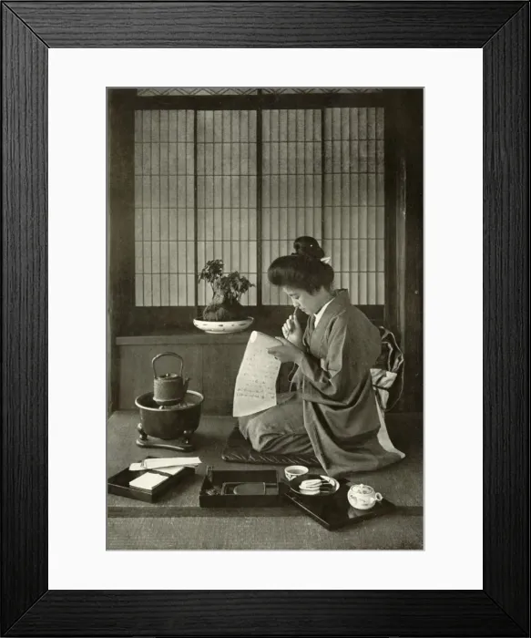 Framed Print : Writing A Letter, 1910. Creator: Herbert Ponting Framed Print : Writing A Letter, 1910. Creator: Herbert Ponting