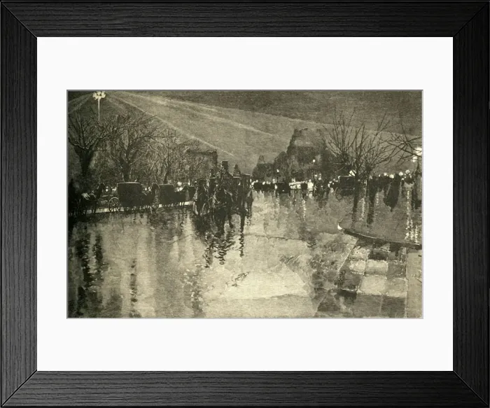 Framed Print : The Electric Light in Madison Square, New York, on a Cloudy Evening, 1882. Creator: Unknown Framed Print : The Electric Light in Madison Square, New York, on a Cloudy Evening, 1882. Creator: Unknown