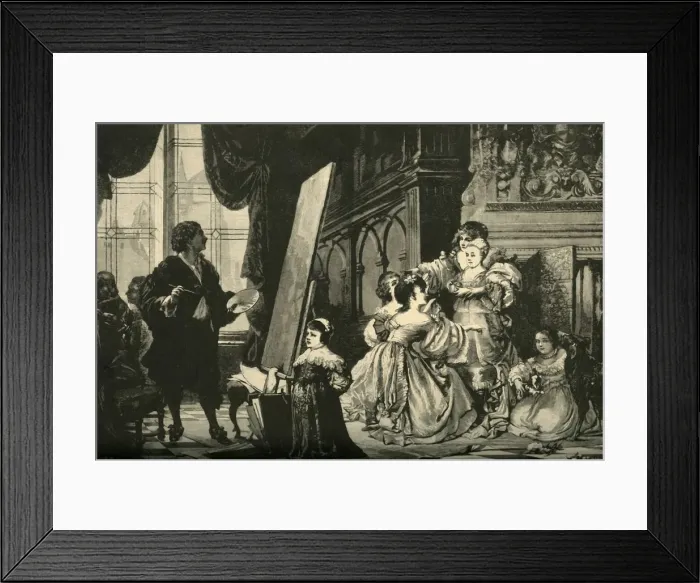 Framed Print : Vandyck Painting the Children of Charles I, 1883. Creator: Unknown Framed Print : Vandyck Painting the Children of Charles I, 1883. Creator: Unknown