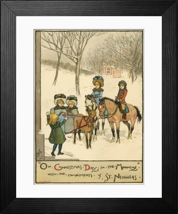 Framed Print : On Christmas Day in the Morning, with the Compliments of St. Nicholas, 1883 Framed Print : On Christmas Day in the Morning, with the Compliments of St. Nicholas, 1883