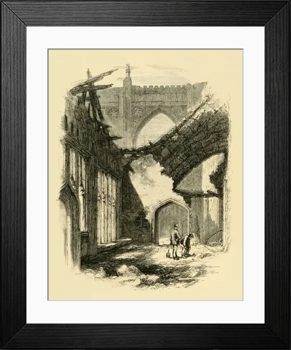 Framed Print : St. Stephens Chapel. - Interior after the Fire, 1881. Creator: Unknown Framed Print : St. Stephens Chapel. - Interior after the Fire, 1881. Creator: Unknown