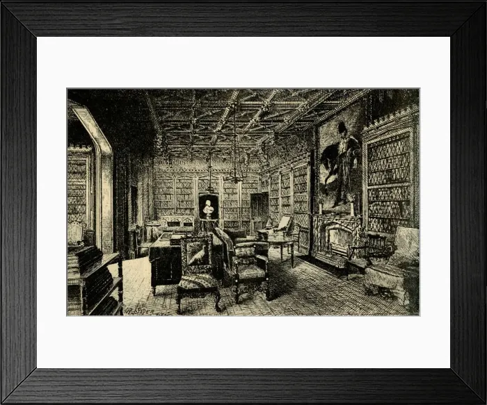 Framed Print : The Library at Abbotsford, 1882. Creator: Unknown Framed Print : The Library at Abbotsford, 1882. Creator: Unknown