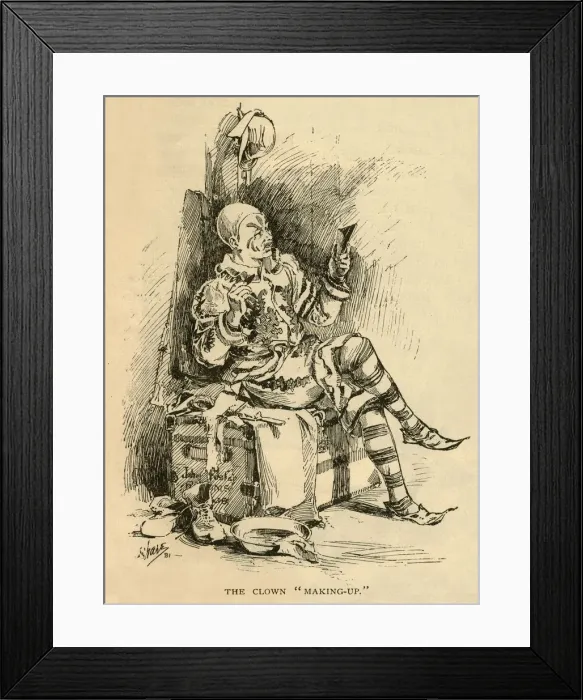 Framed Print : The Clown Making-Up, 1882. Creator: Unknown Framed Print : The Clown Making-Up, 1882. Creator: Unknown