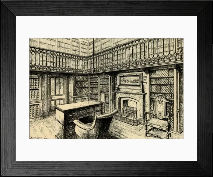 Framed Print : The Study at Abbotsford, Showing Sir Walter Scotts Desk and Chair, 1882. Creator: Unknown Framed Print : The Study at Abbotsford, Showing Sir Walter Scotts Desk and Chair, 1882. Creator: Unknown