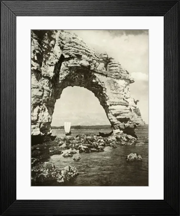 Framed Print : A Sea-Worn Arch at Matsushima, 1910. Creator: Herbert Ponting Framed Print : A Sea-Worn Arch at Matsushima, 1910. Creator: Herbert Ponting