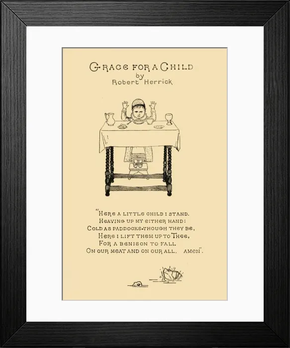 Framed Print : Grace for a Child, 1883. Creator: Unknown Framed Print : Grace for a Child, 1883. Creator: Unknown