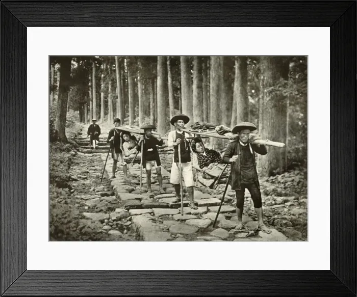 Framed Print : Japanese Ladies Going to the Shrines, Nikko, 1910. Creator: Herbert Ponting Framed Print : Japanese Ladies Going to the Shrines, Nikko, 1910. Creator: Herbert Ponting