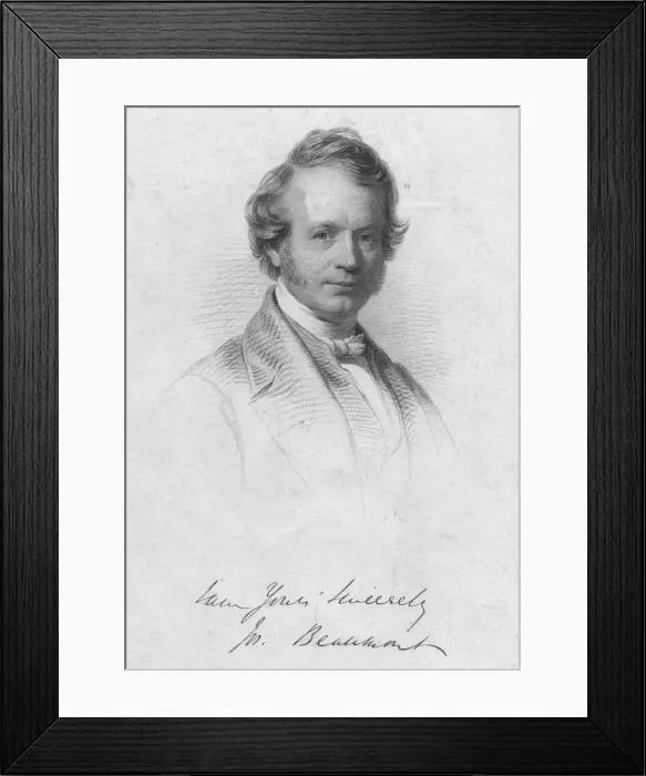 Framed Print : Joseph Beaumont, mid 19th century. Creator: William Holl Framed Print : Joseph Beaumont, mid 19th century. Creator: William Holl