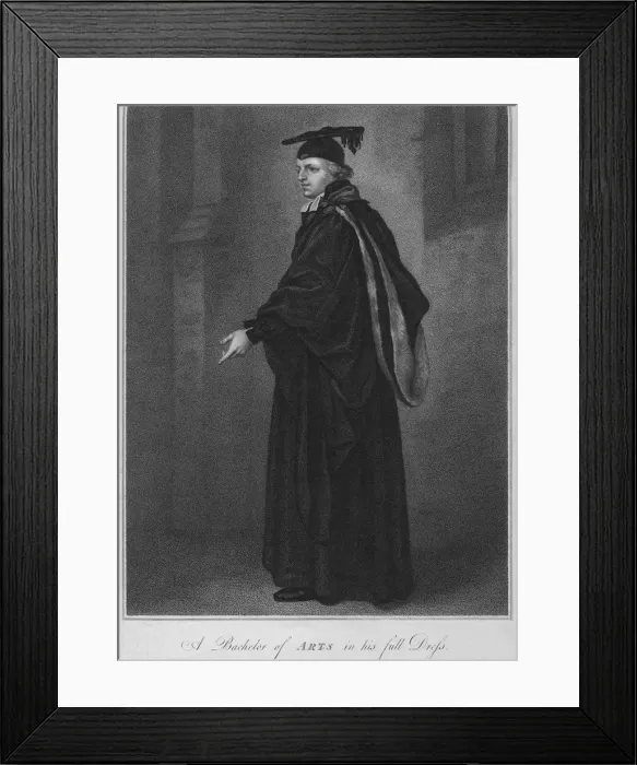Framed Print : A Bachelor of Arts in his full Dress, 1796. Creator: Anthony Cardon Framed Print : A Bachelor of Arts in his full Dress, 1796. Creator: Anthony Cardon