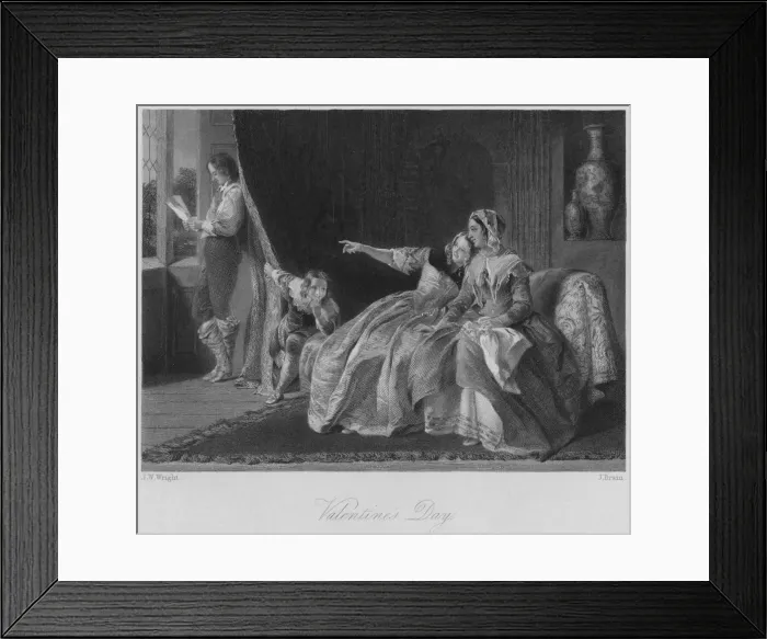Framed Print : Valentines Day, mid 19th century. Creator: J Brain Framed Print : Valentines Day, mid 19th century. Creator: J Brain