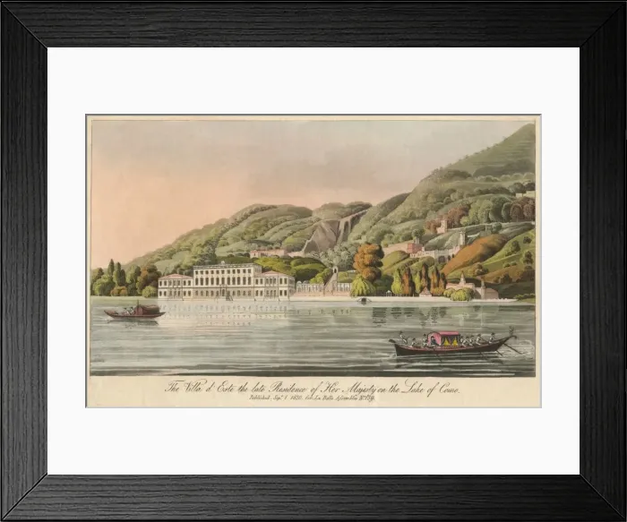 Framed Print : The Villa d Este the late Residence of Her Majesty on the Lake of Como, 1820. Creator: Unknown Framed Print : The Villa d Este the late Residence of Her Majesty on the Lake of Como, 1820. Creator: Unknown