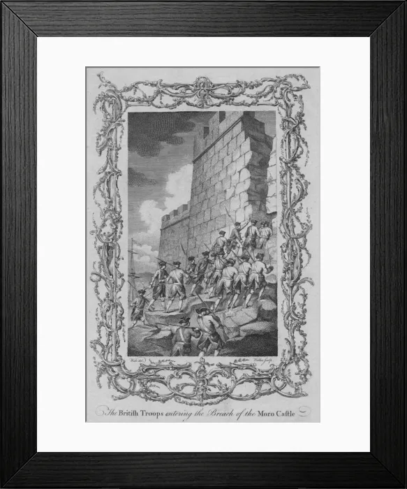 Framed Print : The British Troops entering the Breach of the Moro Castle, (c1770s). Creator: Walker